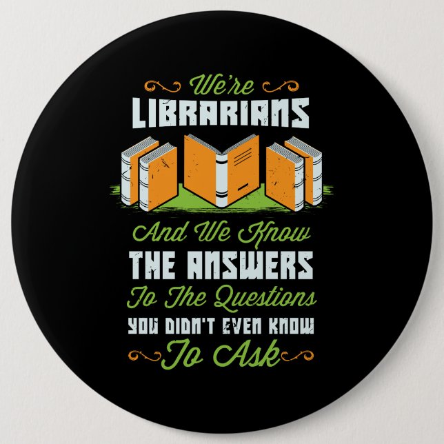 Funny Librarian Gifts 6 Cm Round Badge (Front)