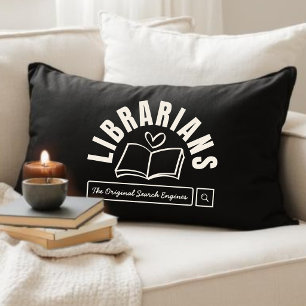 Funny Librarian Humour Book Lovers Gift Lumbar Cushion