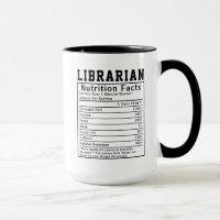 Funny Librarian Nutrition Facts Employee Staff 