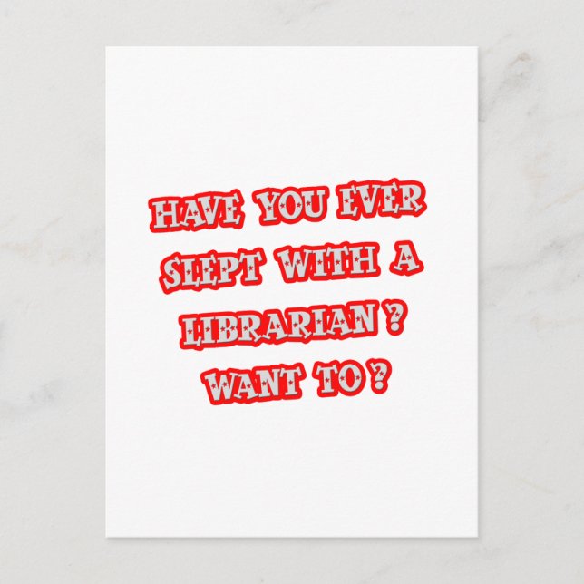 Funny Librarian Pick-Up Line Postcard (Front)
