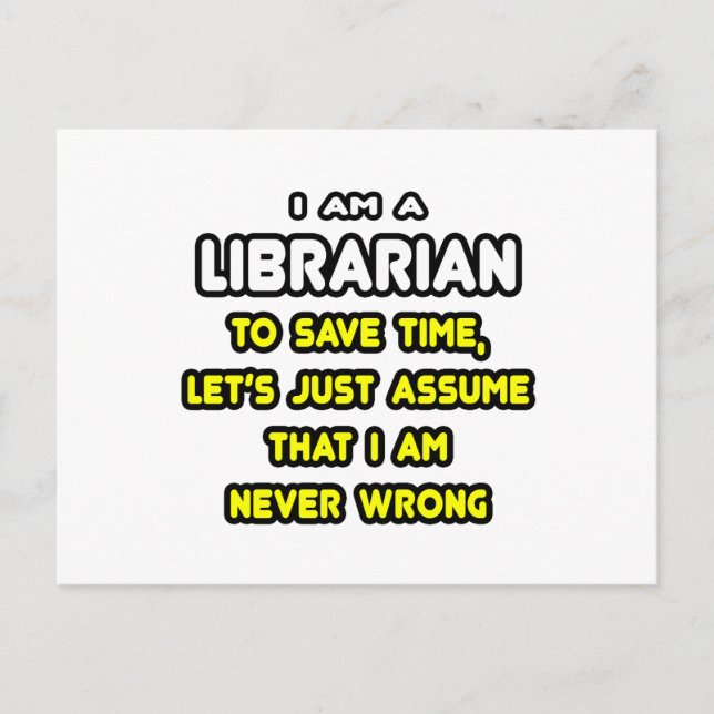 Funny Librarian T-Shirts and Gifts Postcard (Front)