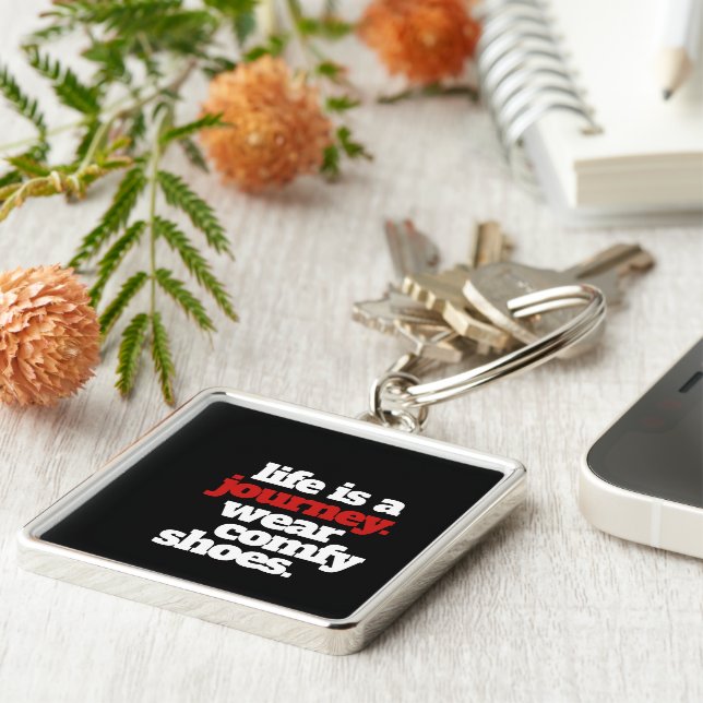 Funny Life is a Journey ... Key Ring (Side)