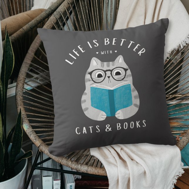 Funny Life is Better with Book Lover Cushion (Creator Uploaded)