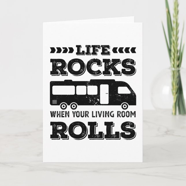 Funny Life Rocks Gift for RV Enthusiast Card (Front)