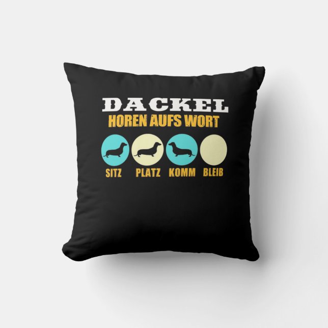 Funny Life With Dachshund Dog Cushion (Front)
