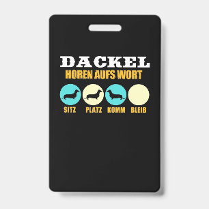 Funny Life With Dachshund Dog ID Badge