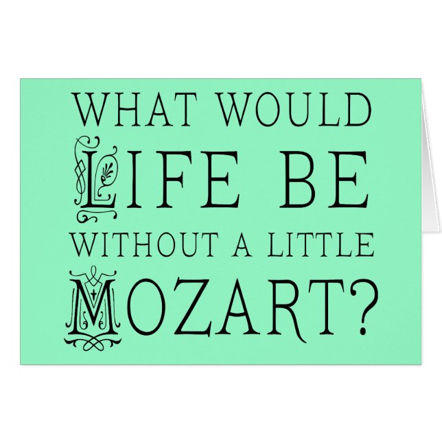 Funny Life Without Mozart Music Gift Tee (Front Horizontal)