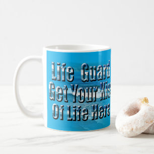Funny Lifeguard Kiss Here, Coffee Mug