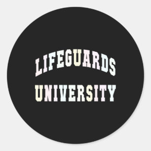 Funny Lifeguards University Beach Trip Swim Vacay Classic Round Sticker