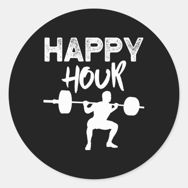 Funny Lifting Leg Day Gym Happy Hour  Classic Round Sticker (Front)