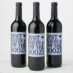 Funny Light Blue Wine Bottle Label