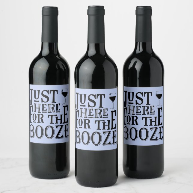 Funny Light Blue Wine Bottle Label (Bottles)
