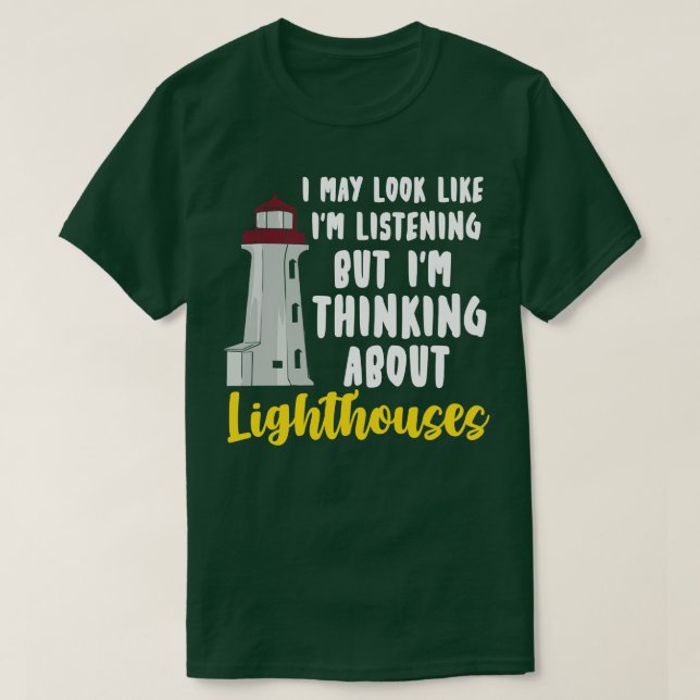 Funny Lighthouse Illustration T-Shirt (Design Front)