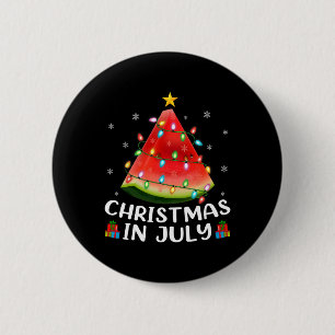 Funny Lighting Watermelon Xmas Tree Summer Christm 6 Cm Round Badge
