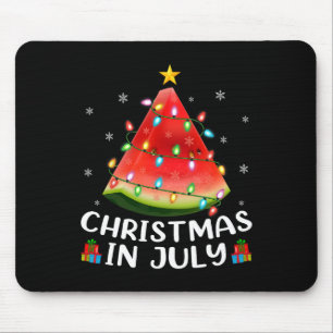 Funny Lighting Watermelon Xmas Tree Summer Christm Mouse Pad