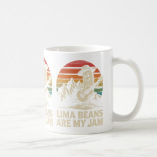 Funny Lima Bean Playing Guitar Pun Retro Foodie Coffee Mug