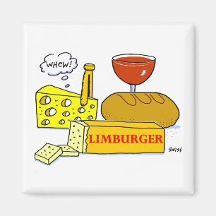 Funny Limburger Cheese Cartoon Tasting Party Magnet