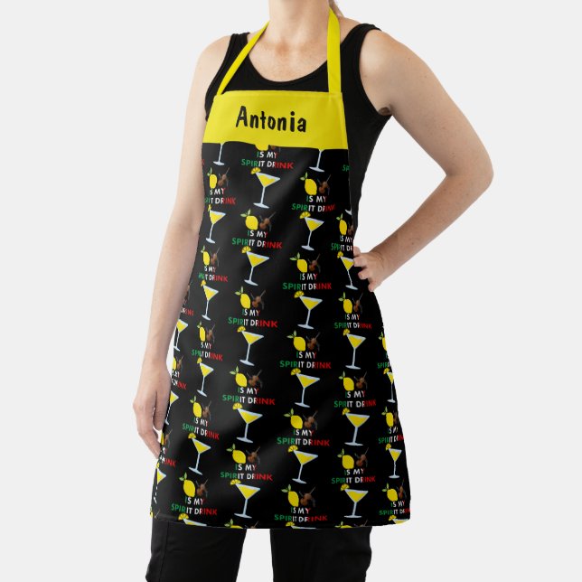 Funny Limoncello Spirit Drink Repeat Design Apron (Insitu)