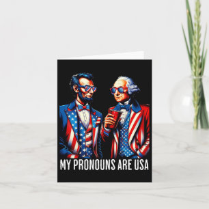 Funny Lincoln Washington 4th Of July Patriotic Pro Card