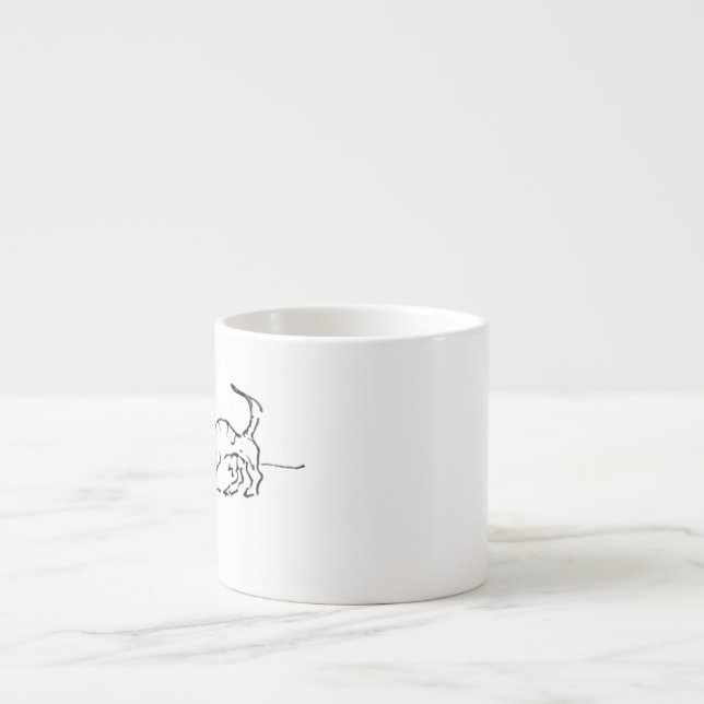 Funny Line Art Sausage Dog Coffee Mug (Front)