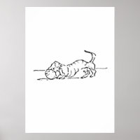 Funny Line Art Sausage Dog