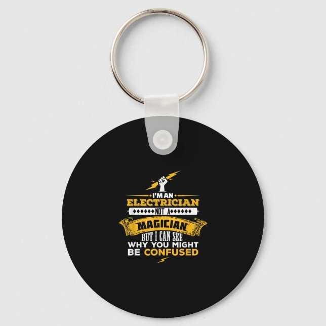 Funny Lineman Gift  An Electrician Key Ring (Front)