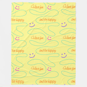 Funny Lines and Words pattern - Have Fun 1 Fleece Blanket