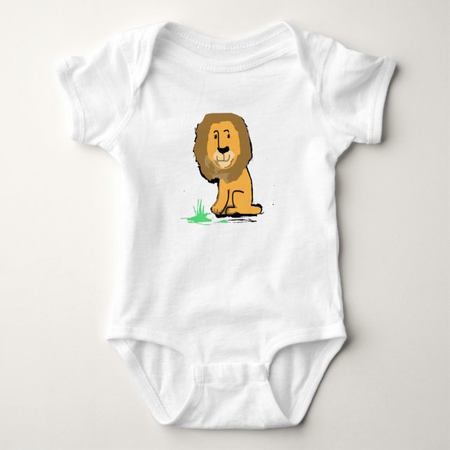 Funny Lion Baby Bodysuit (Front)