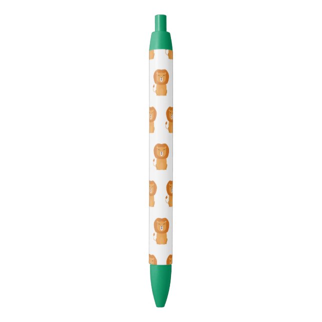 Funny lion cartoon black ink pen (Front Vertical)