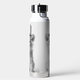 Funny Lion Cub Wearing Toilet Paper Animal Photo Water Bottle