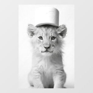 Funny Lion Cub Wearing Toilet Paper Hat Minimalist