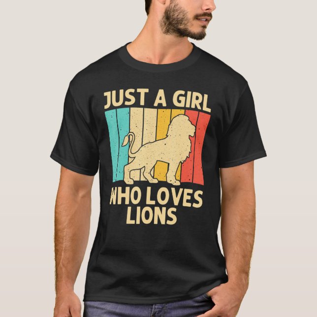 Funny Lion For Girls Kid African Safari Zoo Animal T-Shirt (Front)