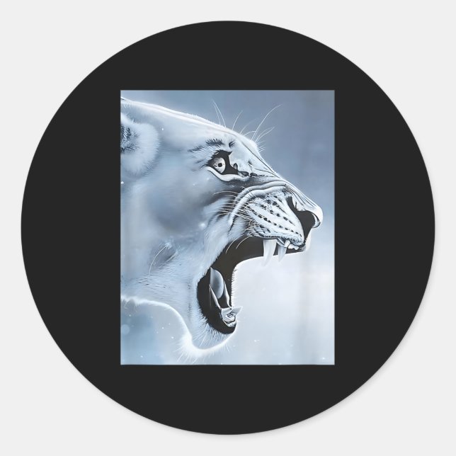 Funny Lion Monkey Meme Ragebait Meme Brainrot Gen  Classic Round Sticker (Front)