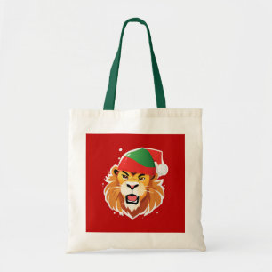 Funny Lion Safari animals Santa Christmas Costume  Tote Bag