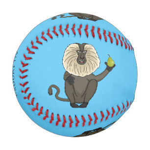 Funny lion tailed macaque monkey cartoon baseball