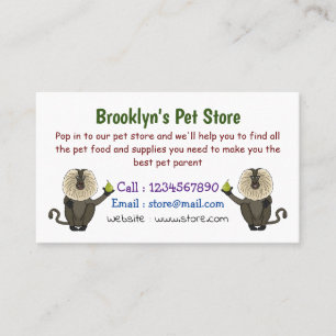 Funny lion tailed macaque monkey cartoon business card