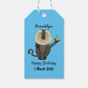 Funny lion tailed macaque monkey cartoon gift tags