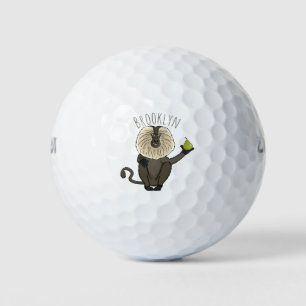 Funny lion tailed macaque monkey cartoon golf balls