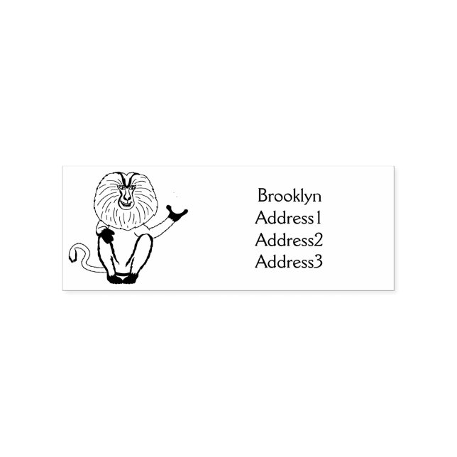 Funny lion tailed macaque monkey cartoon rubber stamp (Imprint)