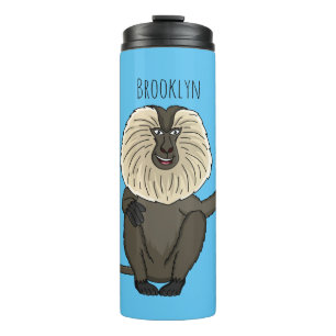 Funny lion tailed macaque monkey cartoon thermal tumbler