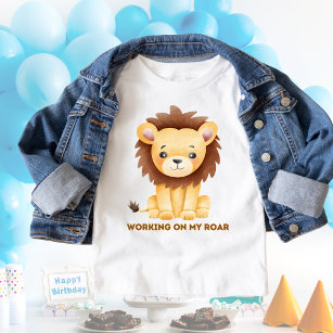 Funny Lion Working on my Roar Toddler T-Shirt