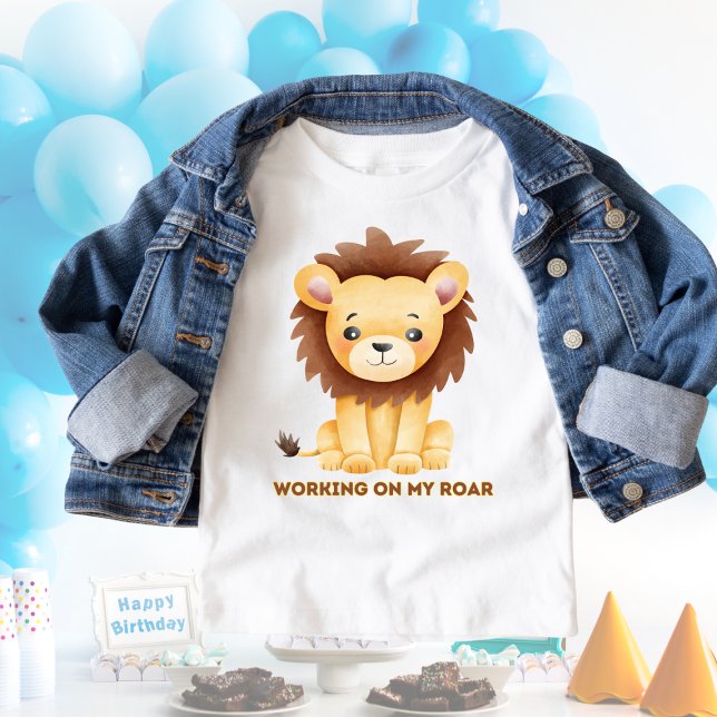 Funny Lion Working on my Roar Toddler T-Shirt (Creator Uploaded)
