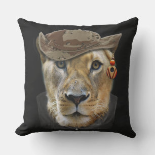 Funny Lioness Outdoor Cushion