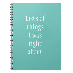 Funny Lists of things Humour Notebook