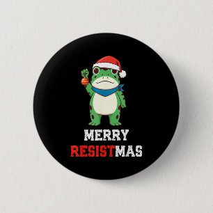 Funny Litical Frog Christmas Merry Resistmas 2025 6 Cm Round Badge
