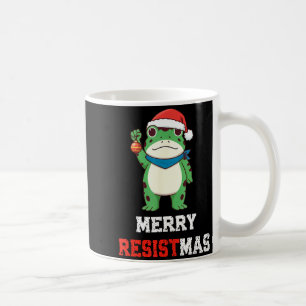 Funny Litical Frog Christmas Merry Resistmas 2025  Coffee Mug