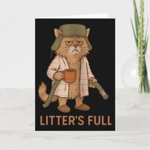 Funny Litter’s Full Cat Coffee Christmas Cat Mum C Card