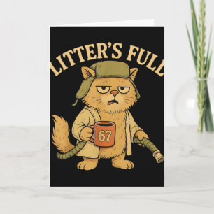 Funny Litter’s Full Cat Parody 67 Six Seven Meme  Card