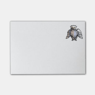 Funny Little Antique Style Owl Drawing Post-it Notes