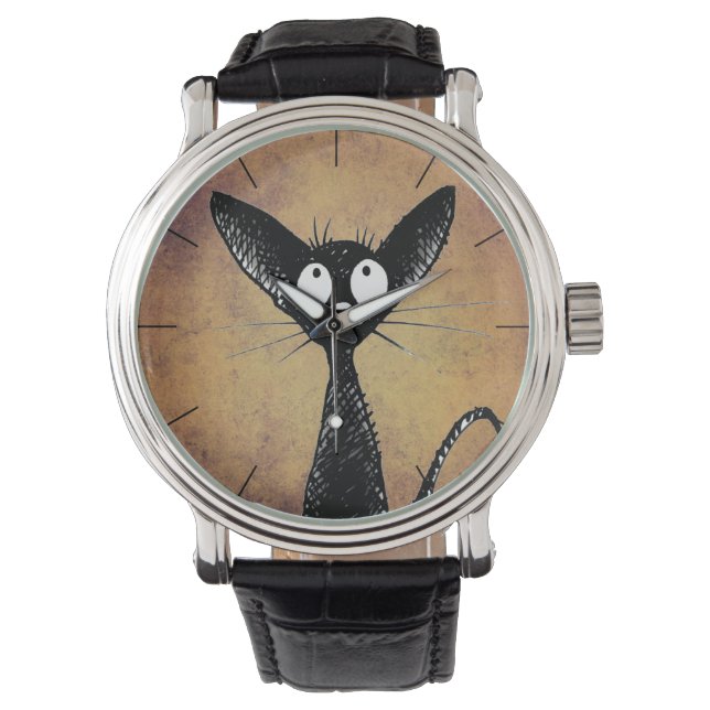 Funny Little Black Cat Watch (Front)